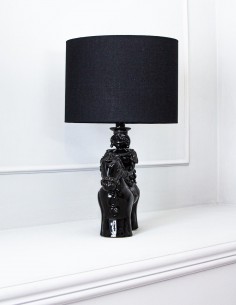 lampada in ceramica luxury nero lucido cavallo Caminari